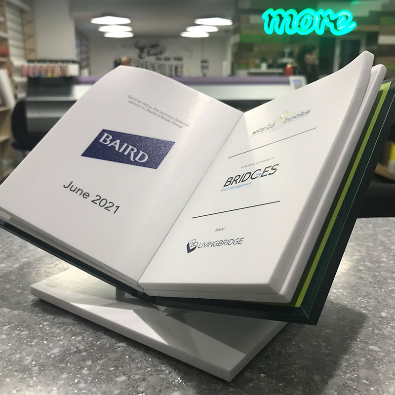 Custom Book Award made in shape of book