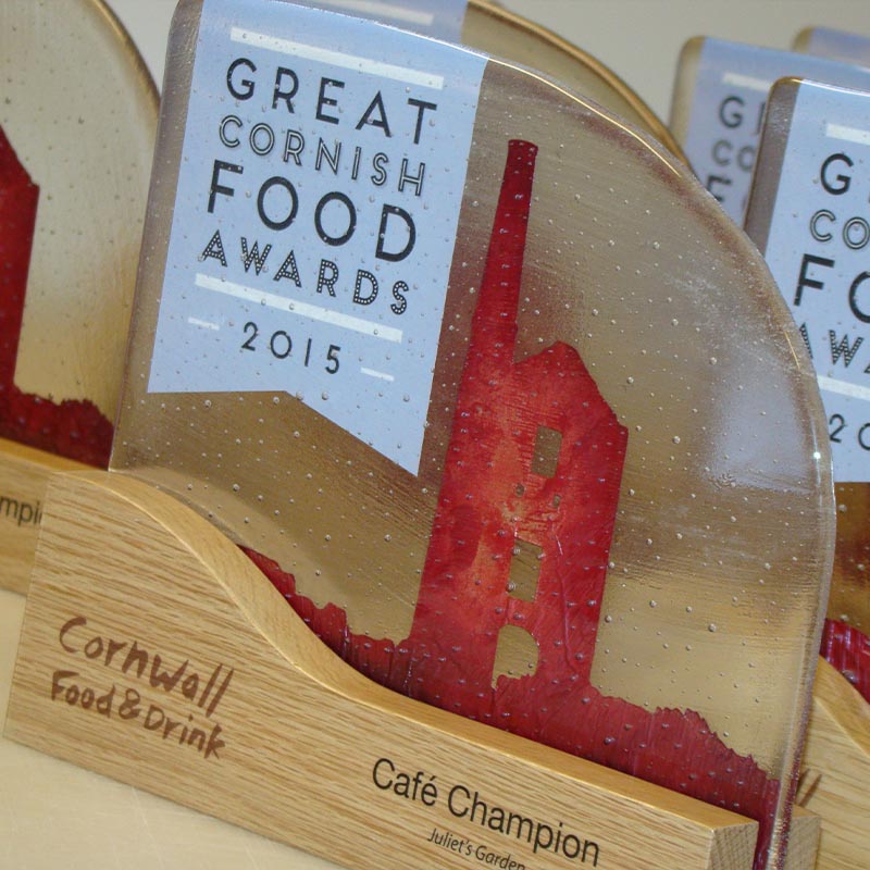 Bespoke Recycled Glass and copper Awards