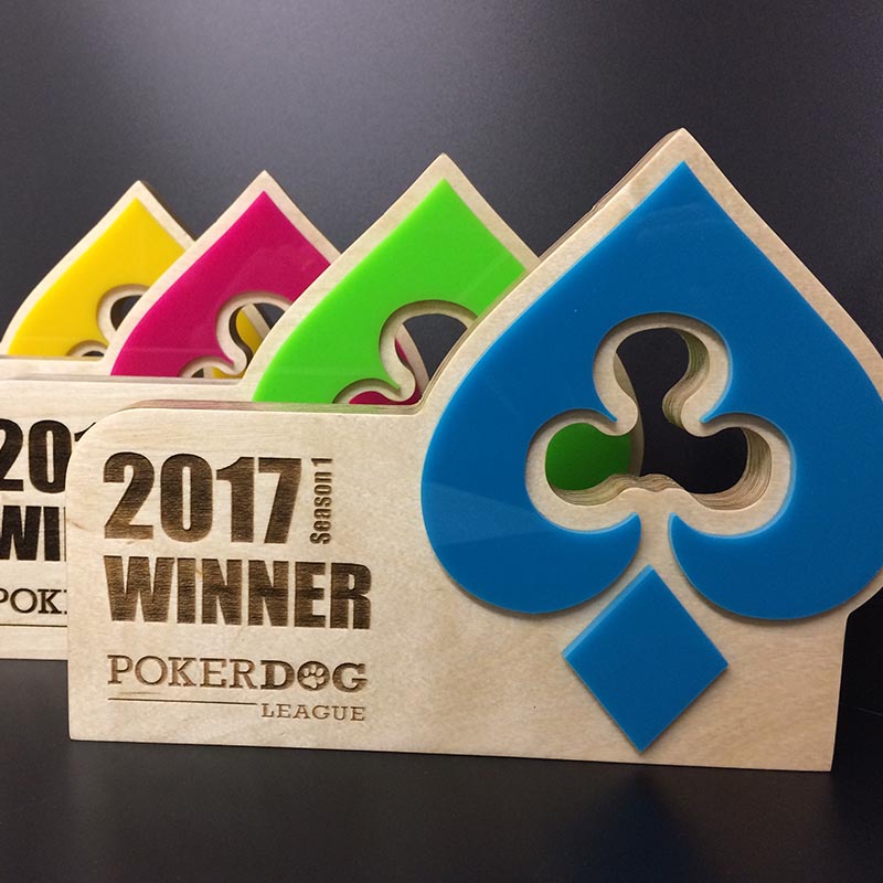Sustainable Custom Poker Awards made for Poker League
