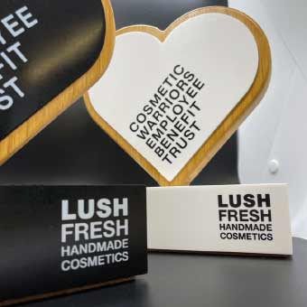Lush sustainable cosmetic awards being made for awards event