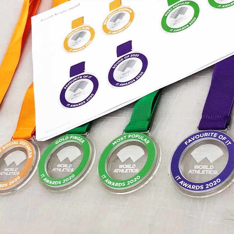 Sustainable athletics medals in with differnt design options