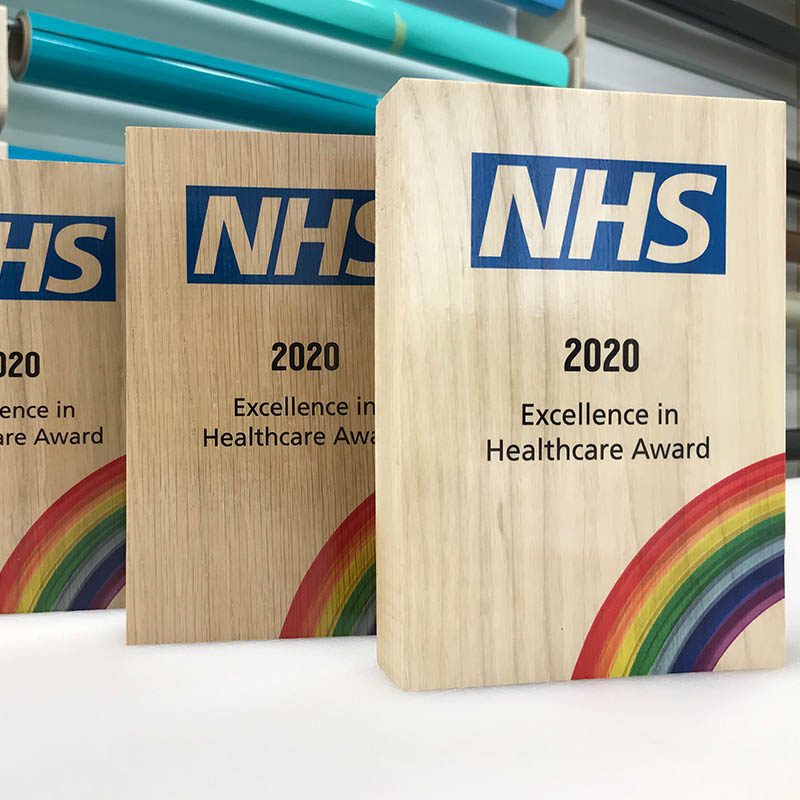 NHS Sustainable Awards and trophies made from timber