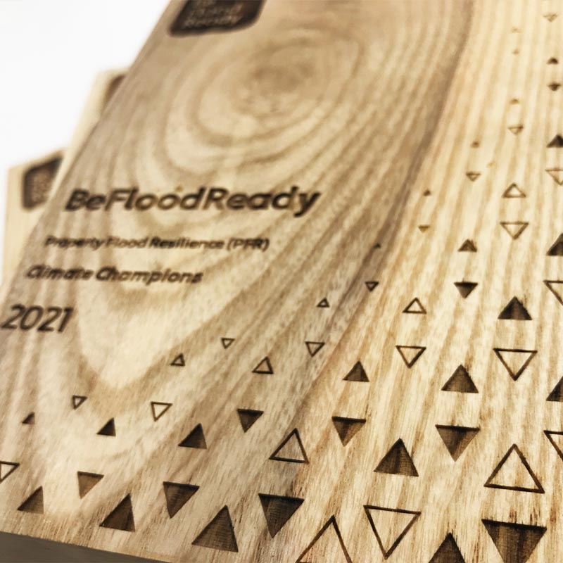 Natural Timber Awards with laser engraved detail